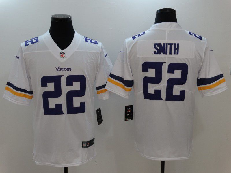 Men NFL Minnesota Vikings 22 Smith White Nike Vapor Untouchable Limited Jersey